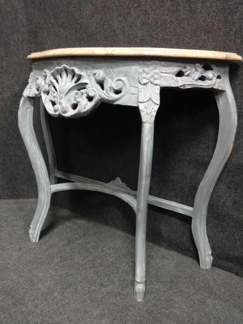 Pair Painted Console Table with Marble Tops View IV