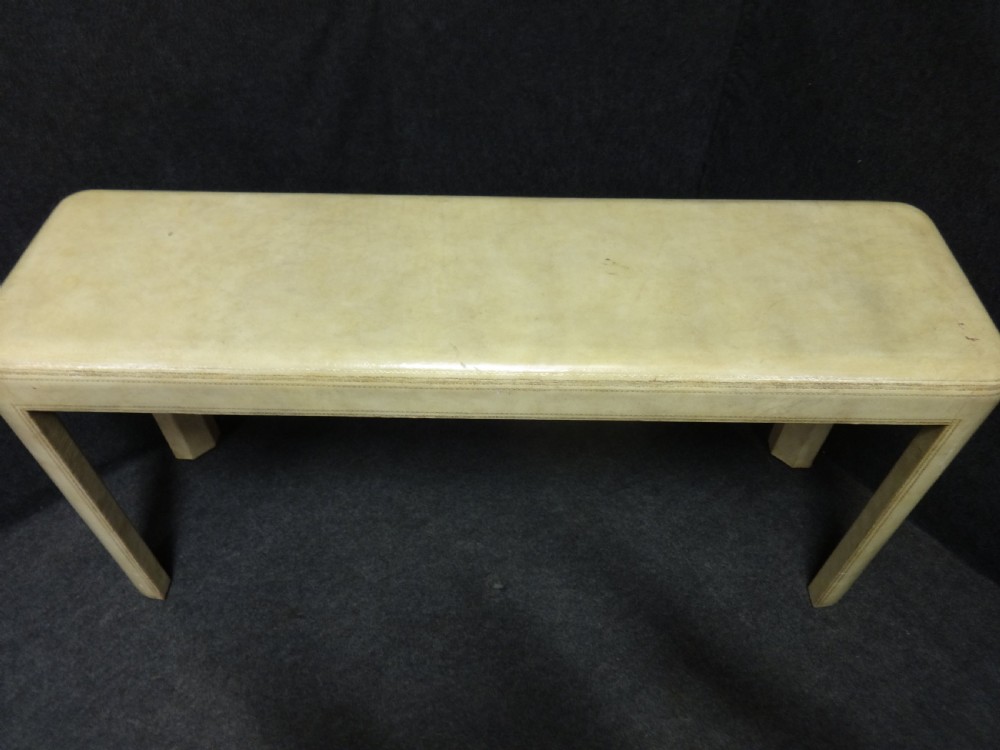 Rare Art Deco Velum and Gilt Tooled Console Table View III