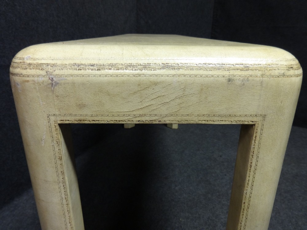 Rare Art Deco Velum and Gilt Tooled Console Table View VIII