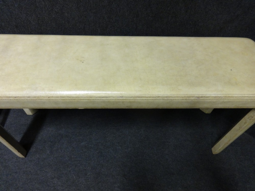 Rare Art Deco Velum and Gilt Tooled Console Table View IX