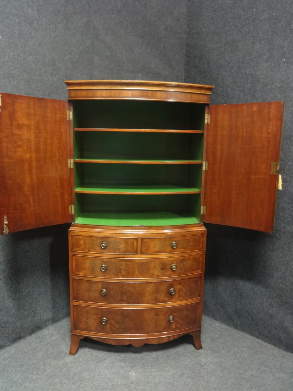 Edwardian Mahogany Linen Press of Small Proportions View II