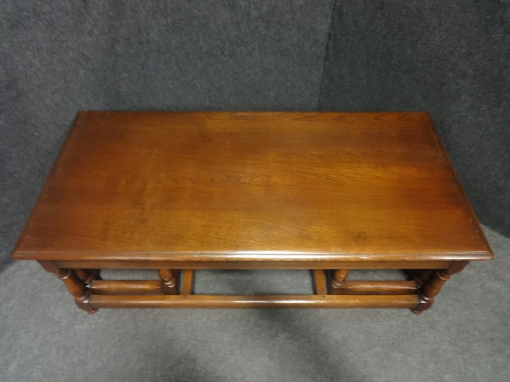 An excellent quality Oak Nest of Coffee Tables View II