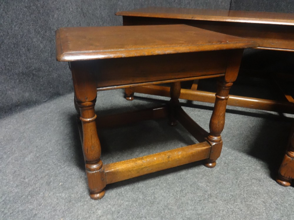 An excellent quality Oak Nest of Coffee Tables View VI