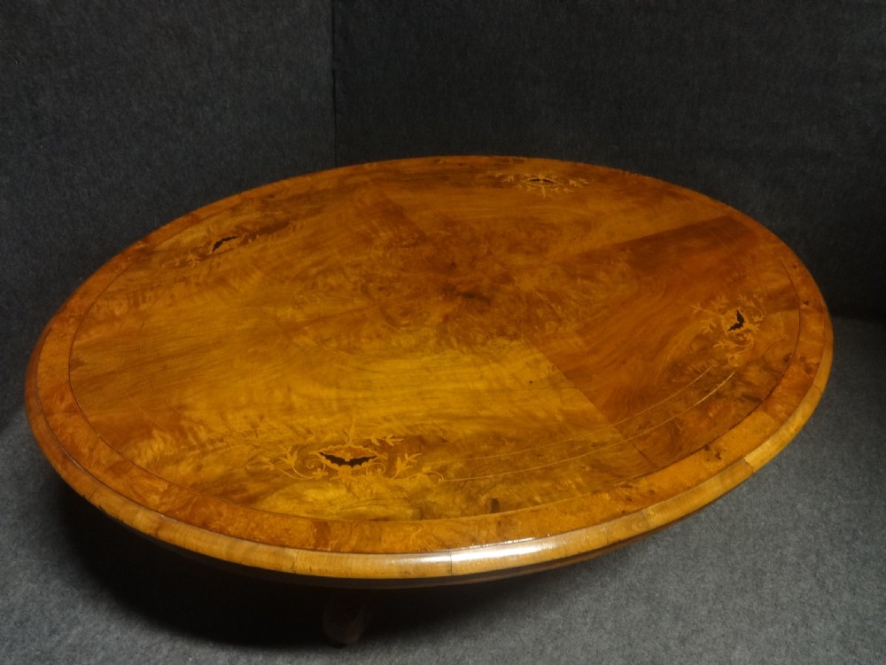Victorian Burr Walnut Inlaid Coffee Table View VII