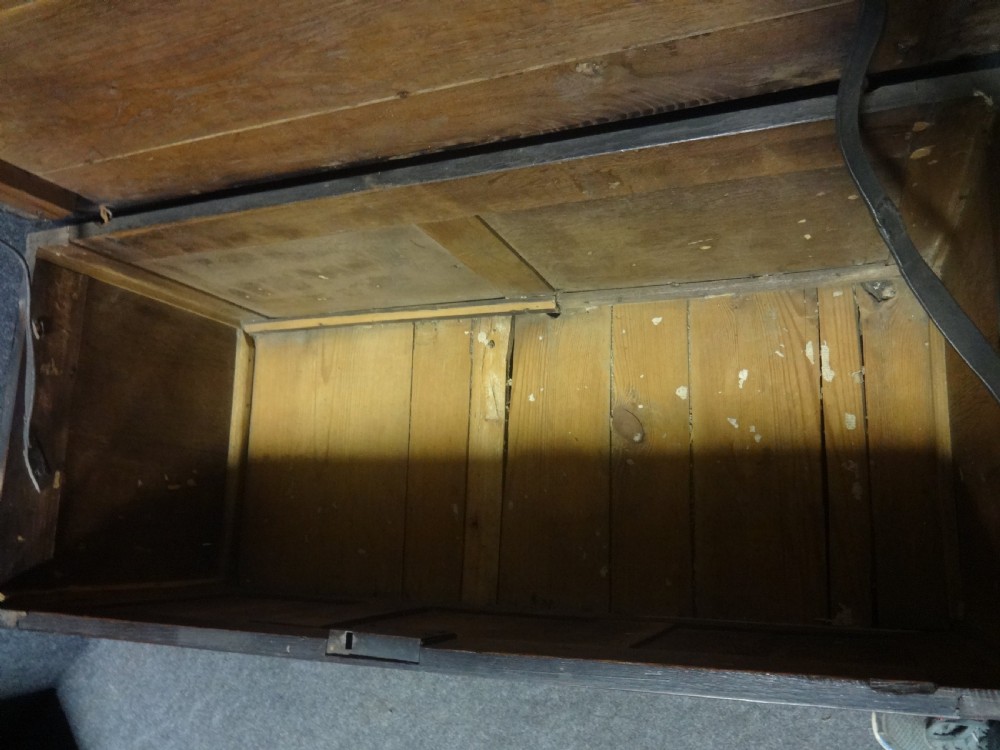 C17th Inlaid Oak Mule Chest Coffer of Small Proportions View V