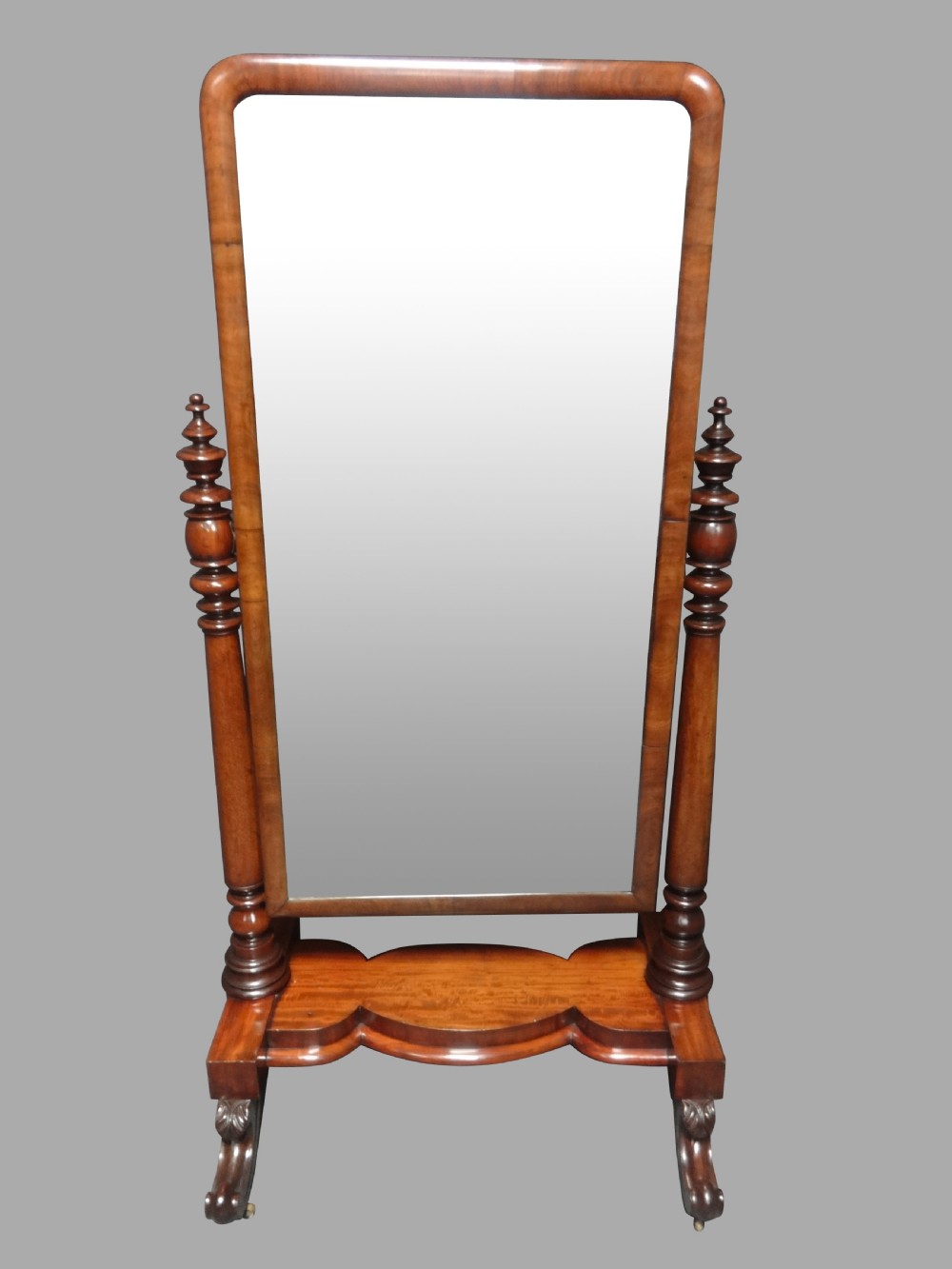 Very Good Victorian Mahogany Cheval Mirror