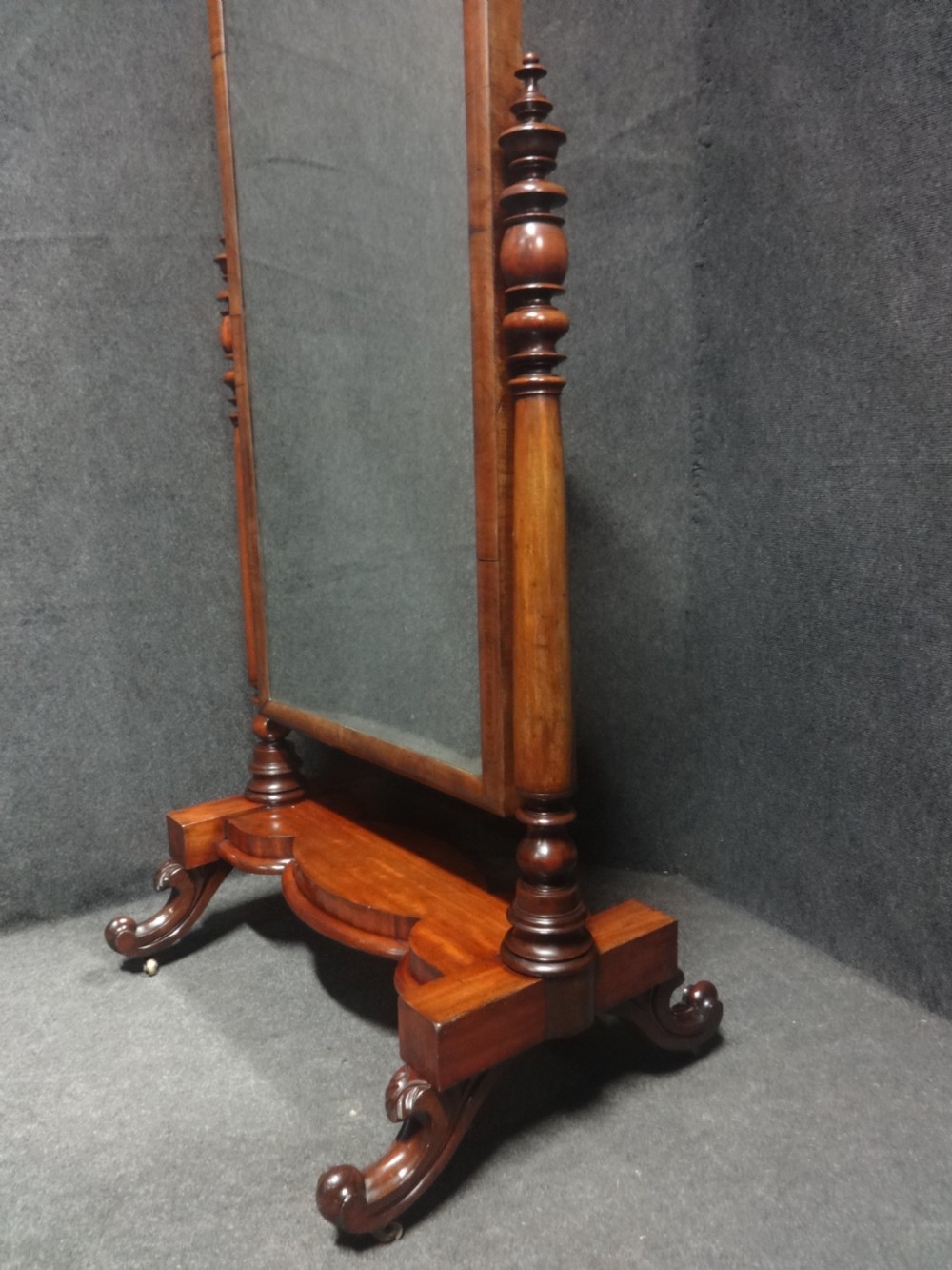 Very Good Victorian Mahogany Cheval Mirror View III