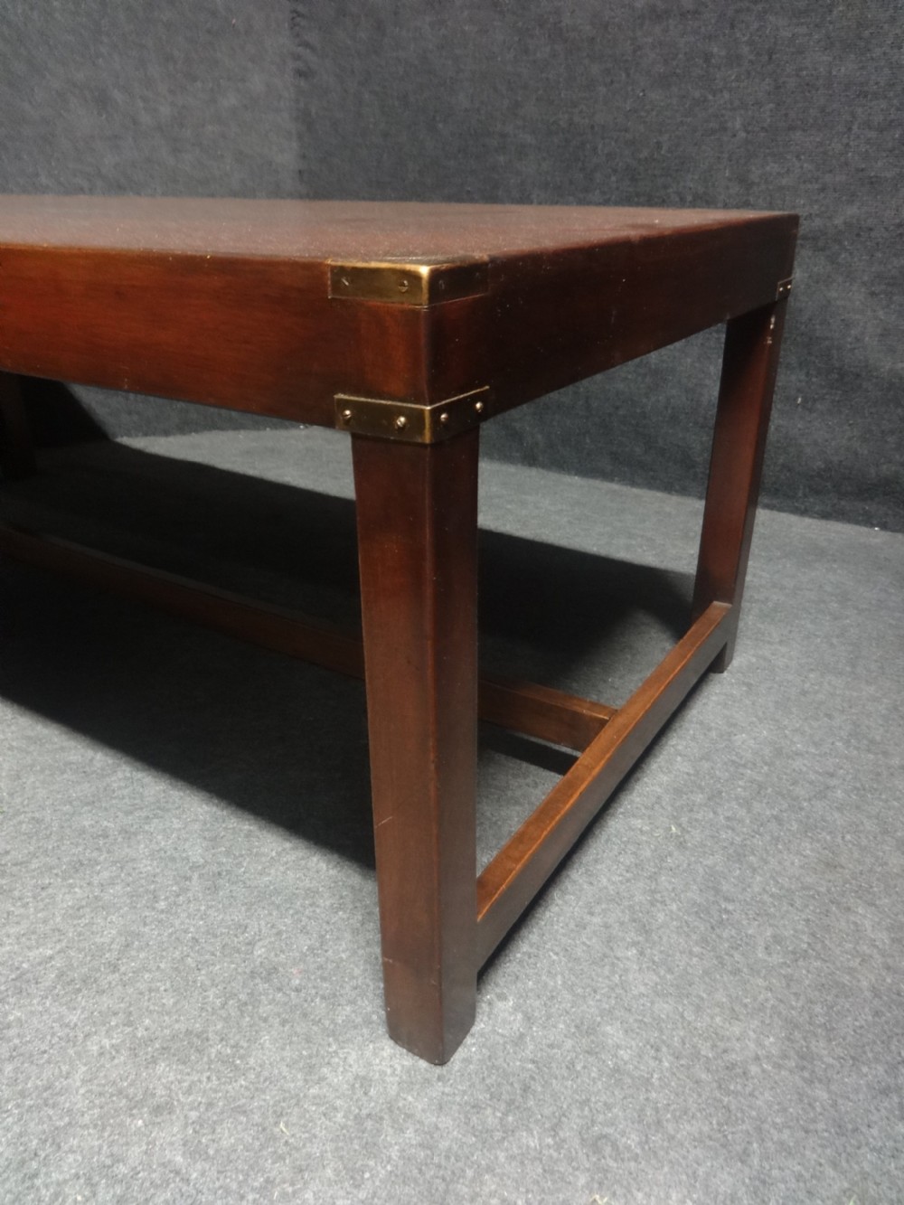 Very Good Mahogany Campaign Coffee Table View III