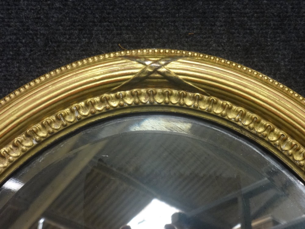 Beautiful Edwardian Gilt Oval Mirror View IV