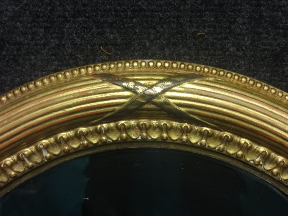 Beautiful Edwardian Gilt Oval Mirror View V