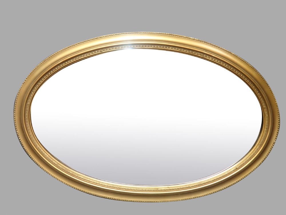Lovely Edwardian Oval Gilt Mirror View II