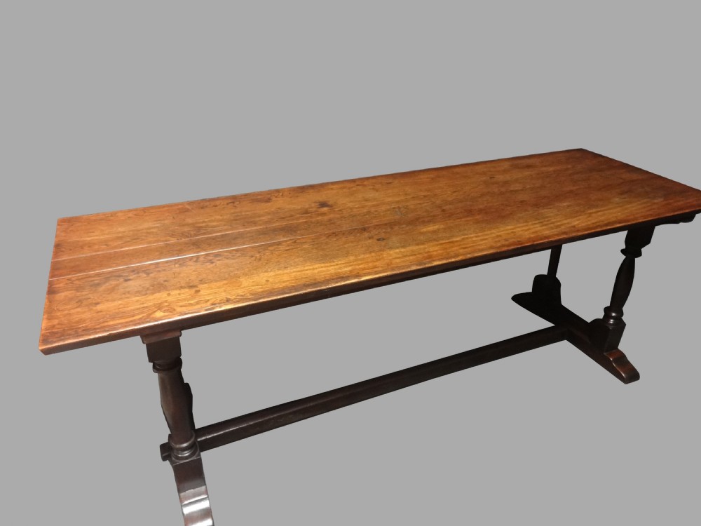 Top Quality 7ft Victorian Oak Trestle Refrectory Table View II
