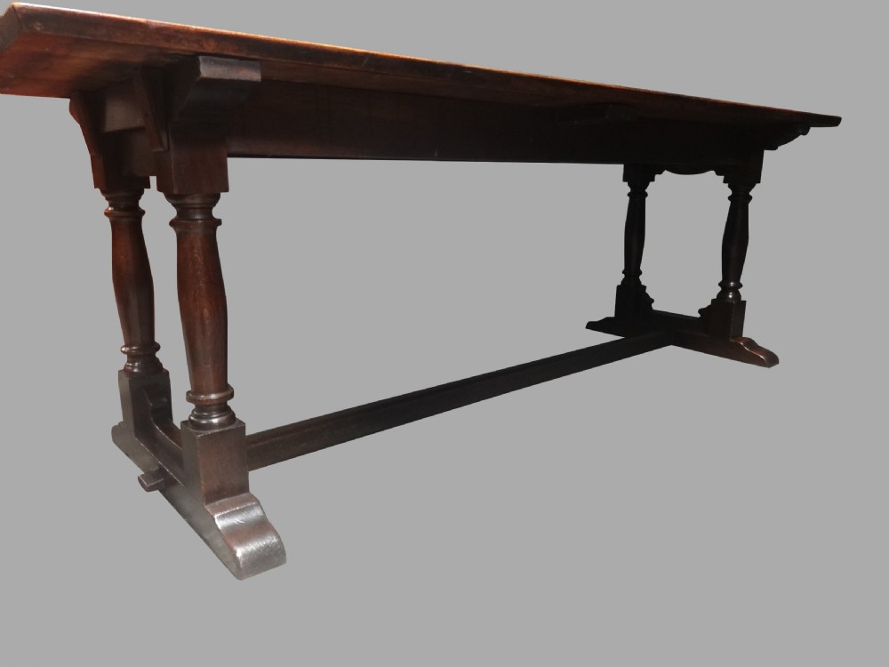 Top Quality 7ft Victorian Oak Trestle Refrectory Table View III