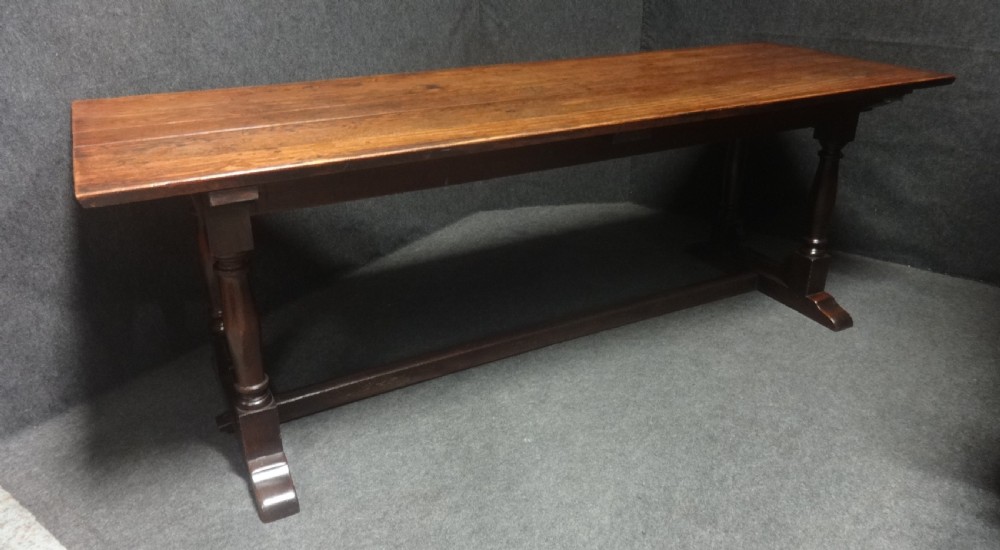 Top Quality 7ft Victorian Oak Trestle Refrectory Table View V