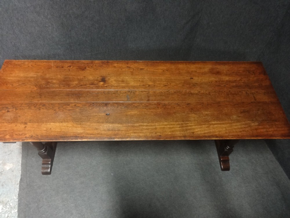 Top Quality 7ft Victorian Oak Trestle Refrectory Table View VII