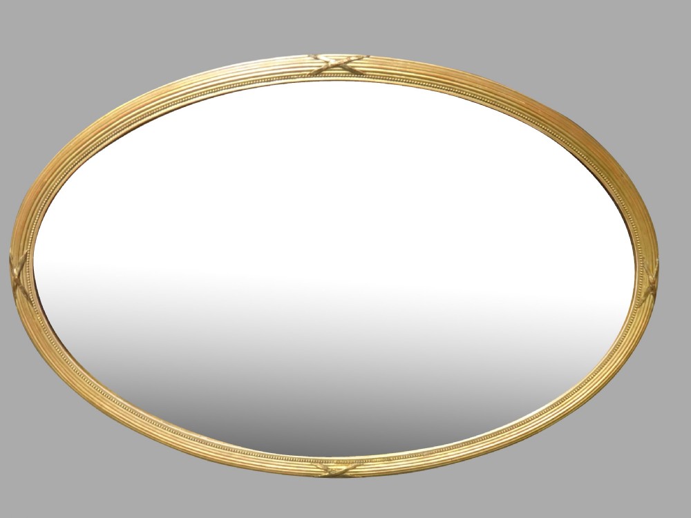 Good Edwardian Oval Gilt Wall Mirror View II
