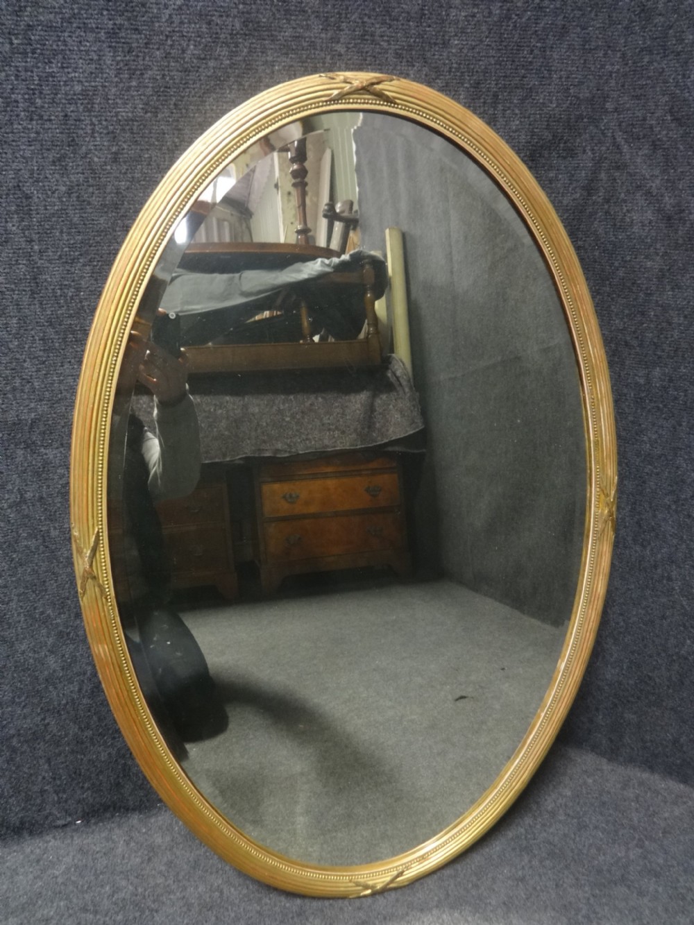 Good Edwardian Oval Gilt Wall Mirror View III