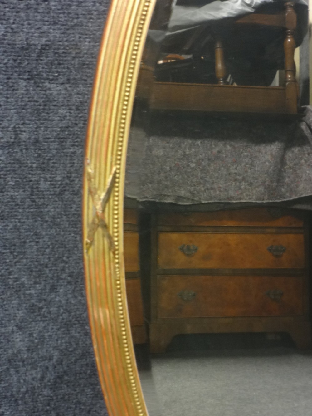 Good Edwardian Oval Gilt Wall Mirror View IV
