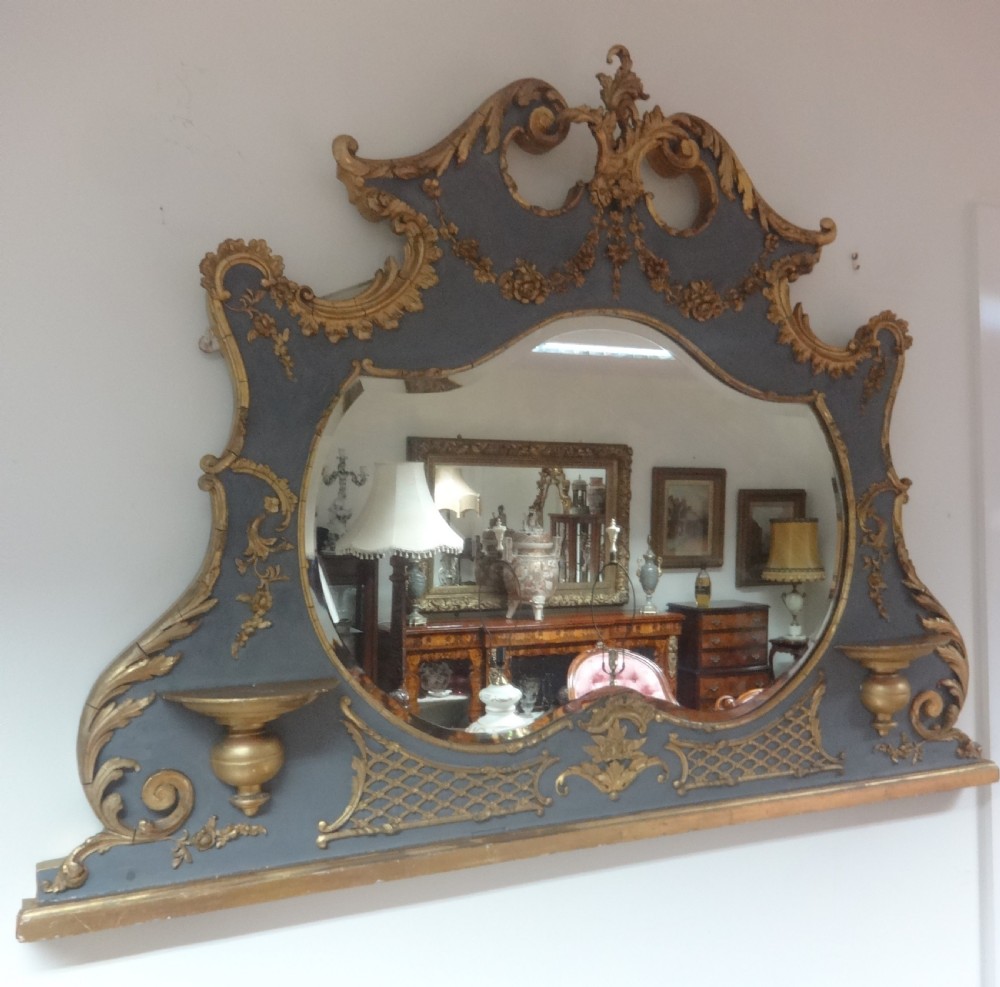 Very Good Victorian Parcel Gilt Overmantle Mirror View II