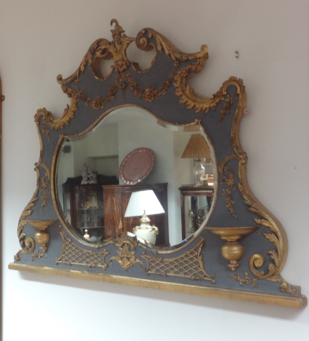 Very Good Victorian Parcel Gilt Overmantle Mirror View VII