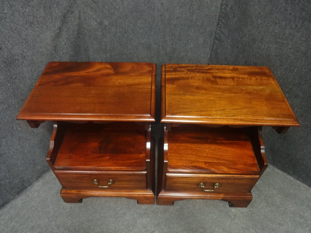 Pair Solid Mahogany Bedside Cabinets View III