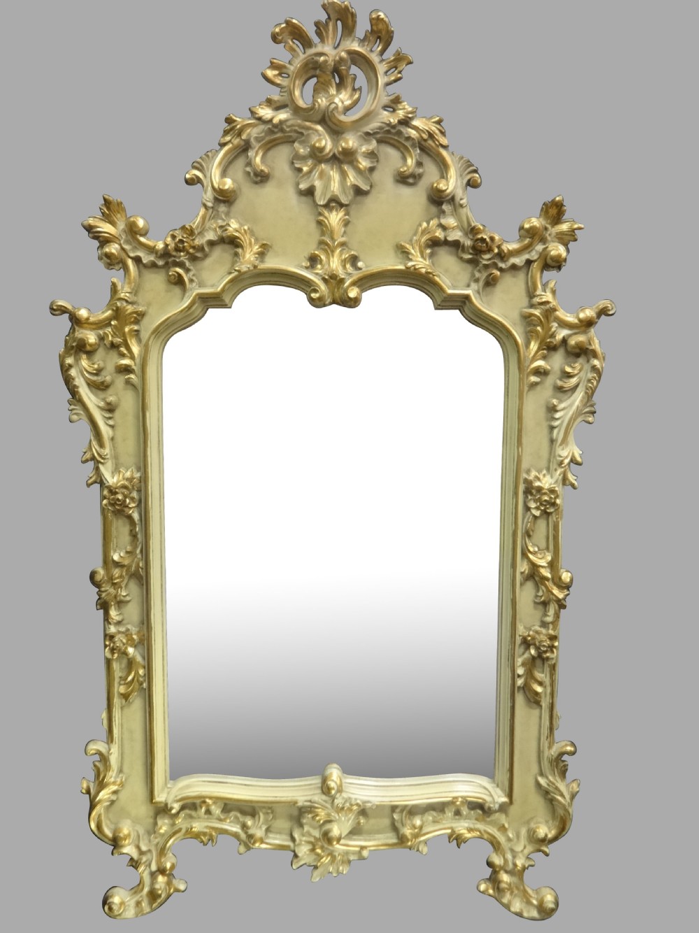 Very Pretty Painted Bombe Chest of Drawers with Mirror View II
