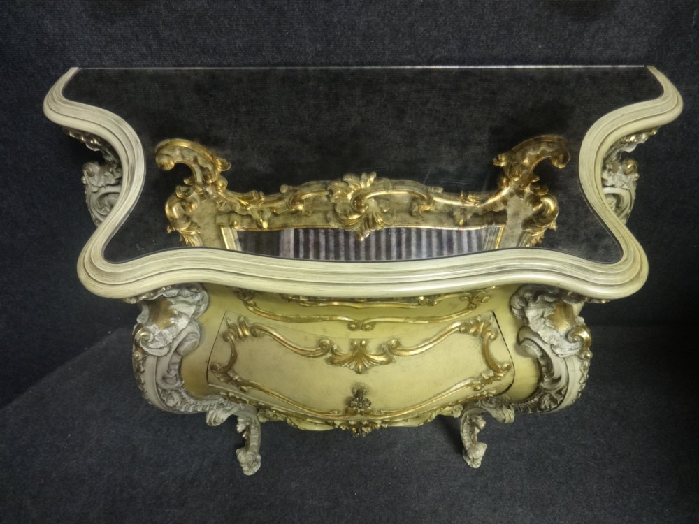 Very Pretty Painted Bombe Chest of Drawers with Mirror View VI