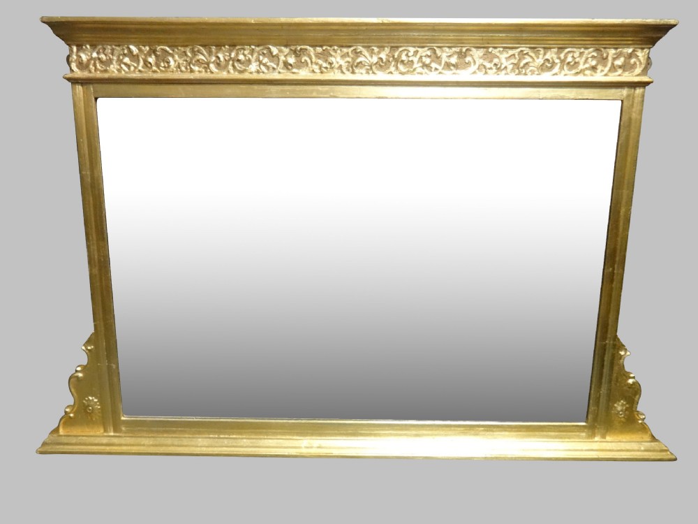 Fine English Gilt Overmantle Mirror