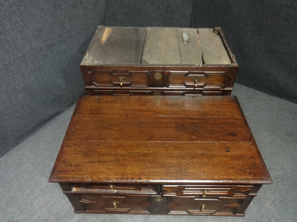 Excellent Quality C17th Oak Two Piece Chest of Drawers View IX