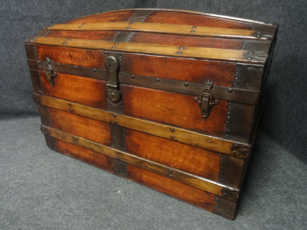 Leather Covered Domed Top Trunk View II