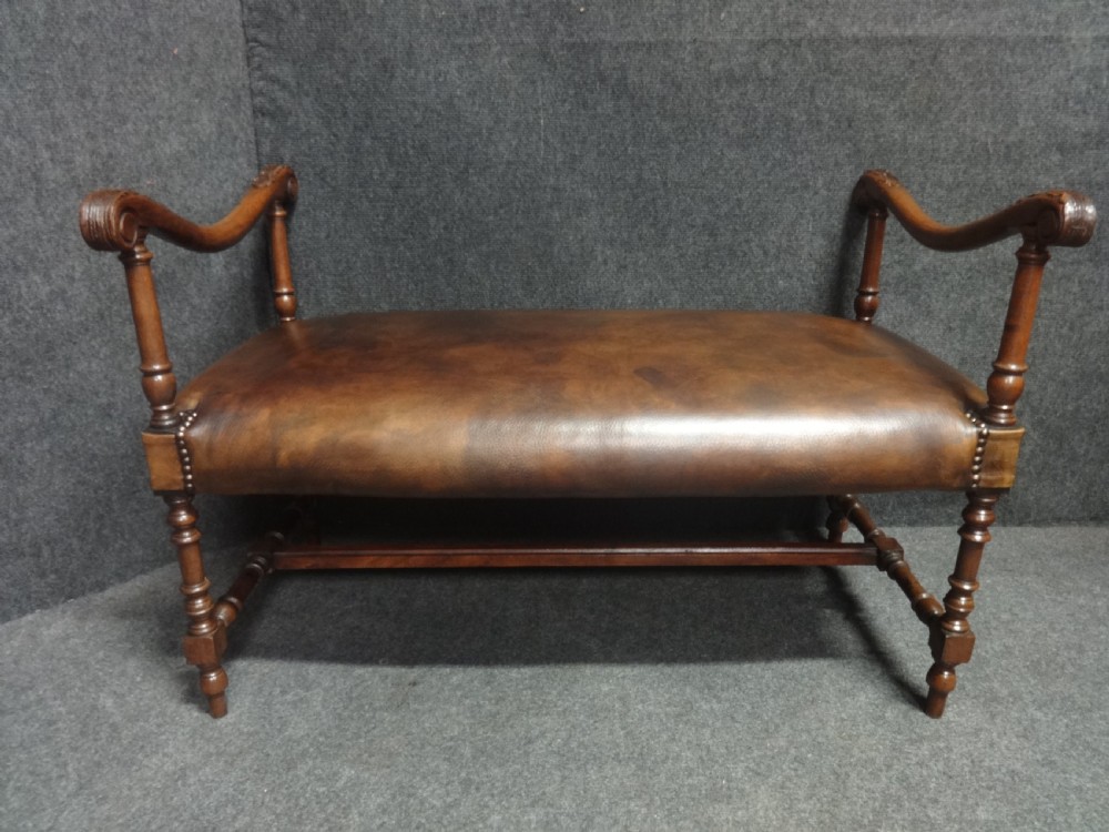 French Leather Upholstered Window Seat View III