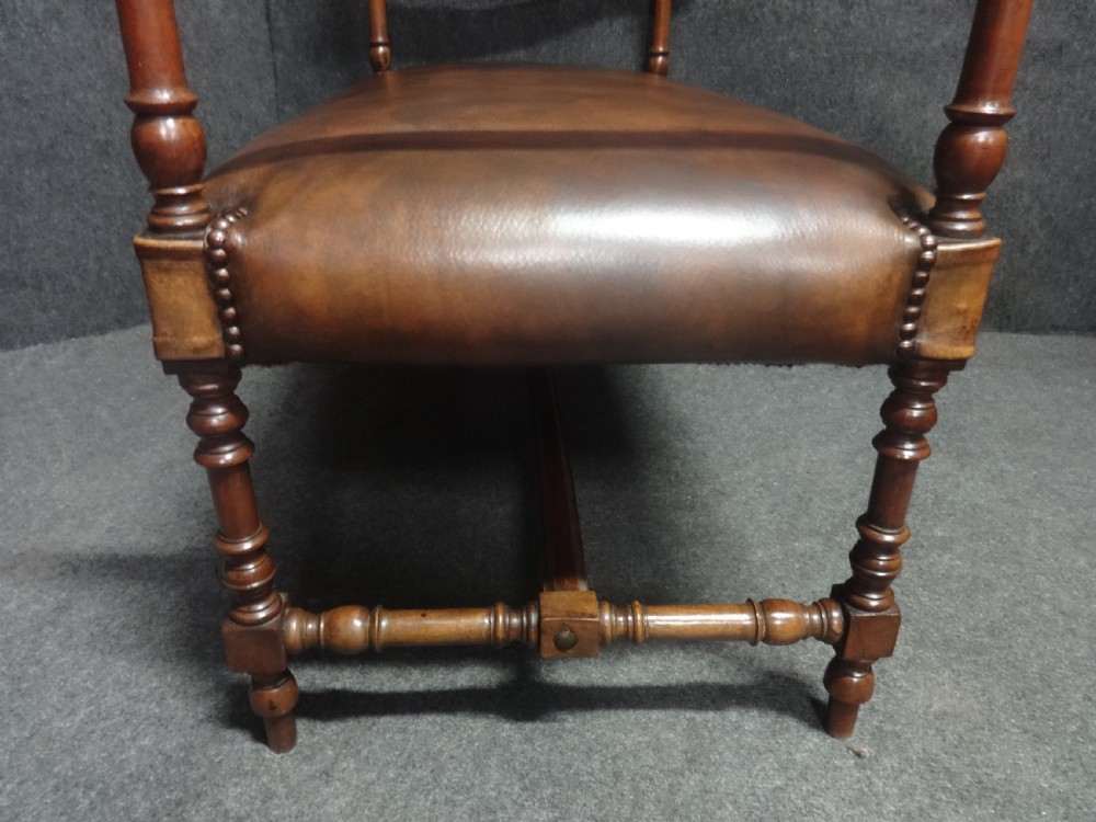 French Leather Upholstered Window Seat View V