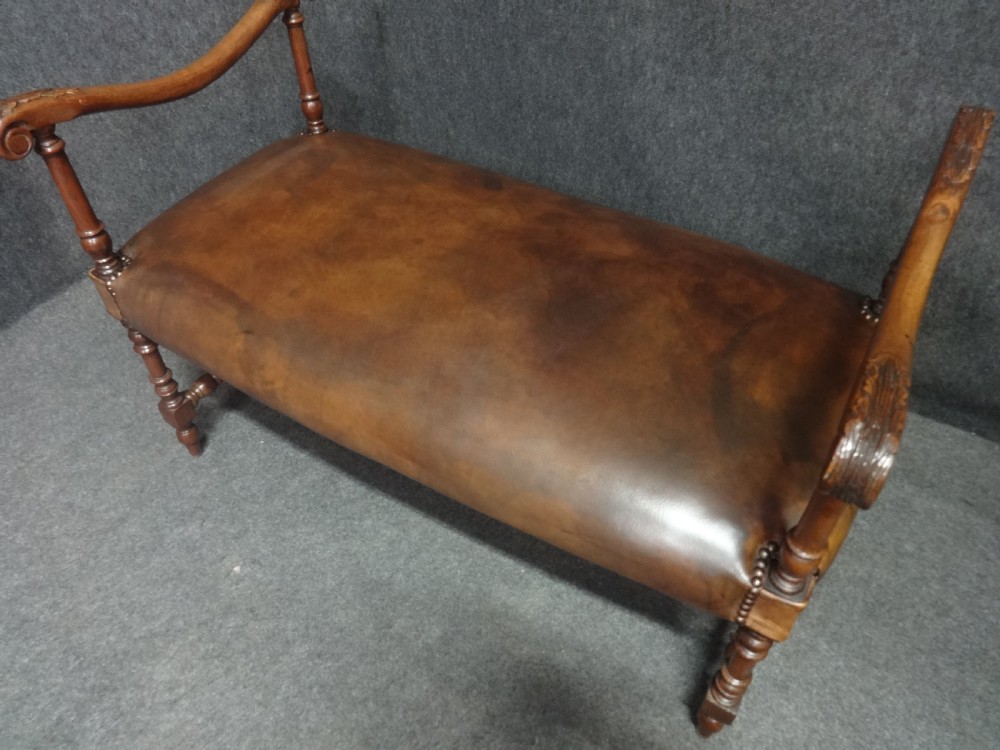 French Leather Upholstered Window Seat View VI