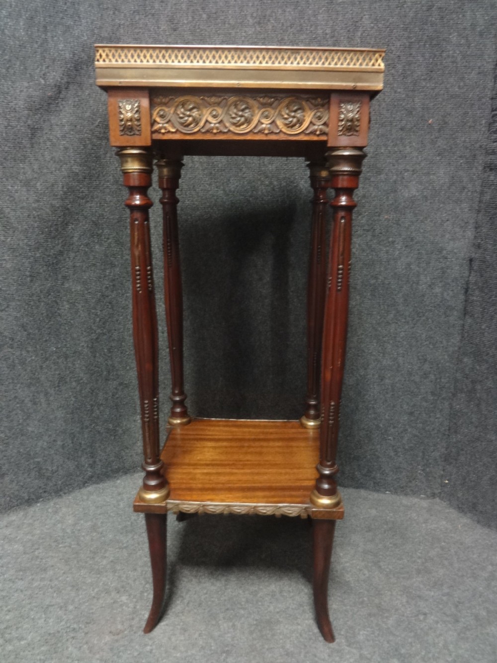 Mahogany Marble Topped Plant Stand View II