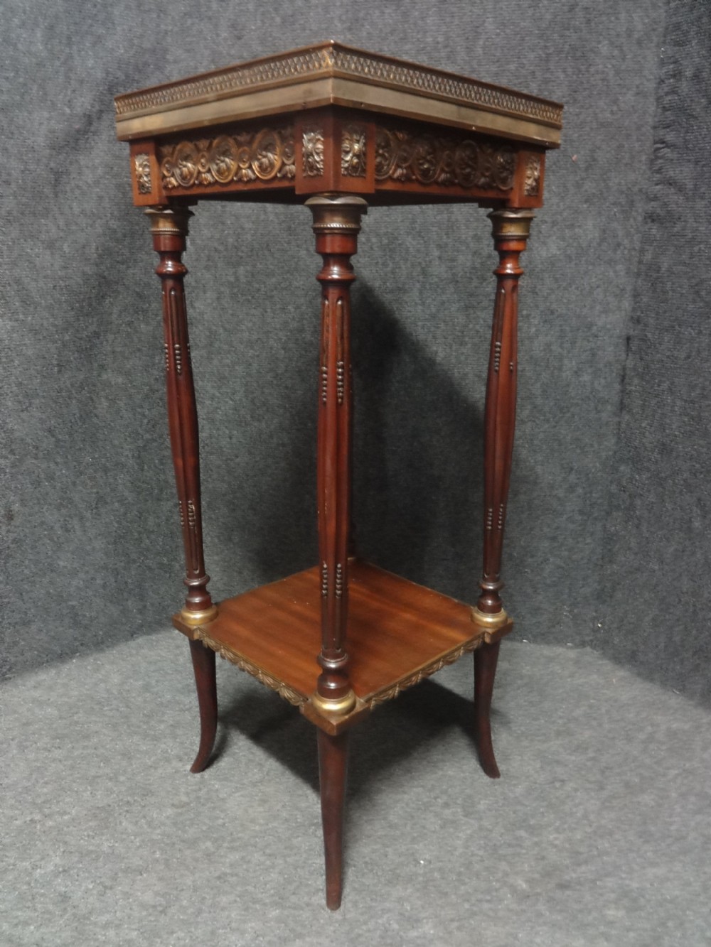 Mahogany Marble Topped Plant Stand View III