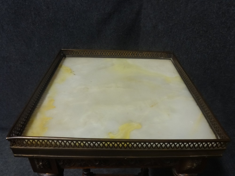 Mahogany Marble Topped Plant Stand View IV