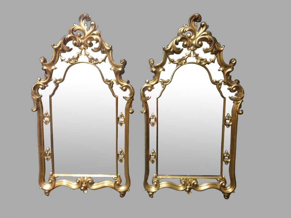 Pair Large Gilt Mirrors