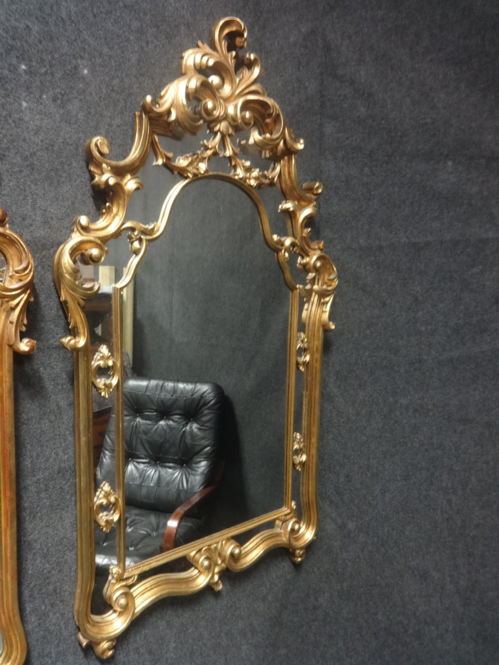 Pair Large Gilt Mirrors View II