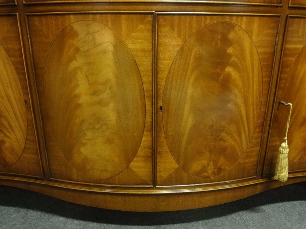 Outstanding Serpentine Mahogany Inlaid Sideboard View IV