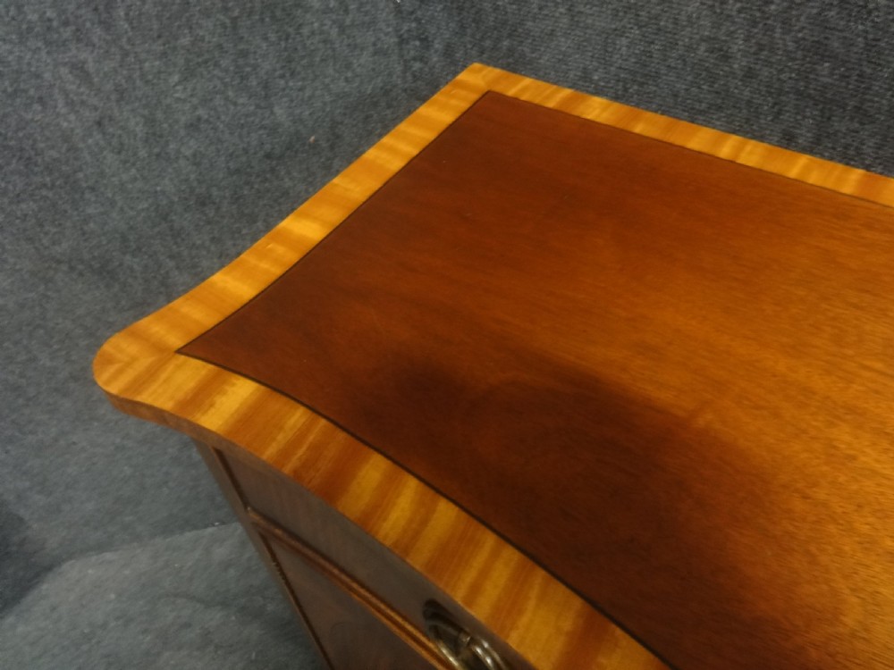 Outstanding Serpentine Mahogany Inlaid Sideboard View VI