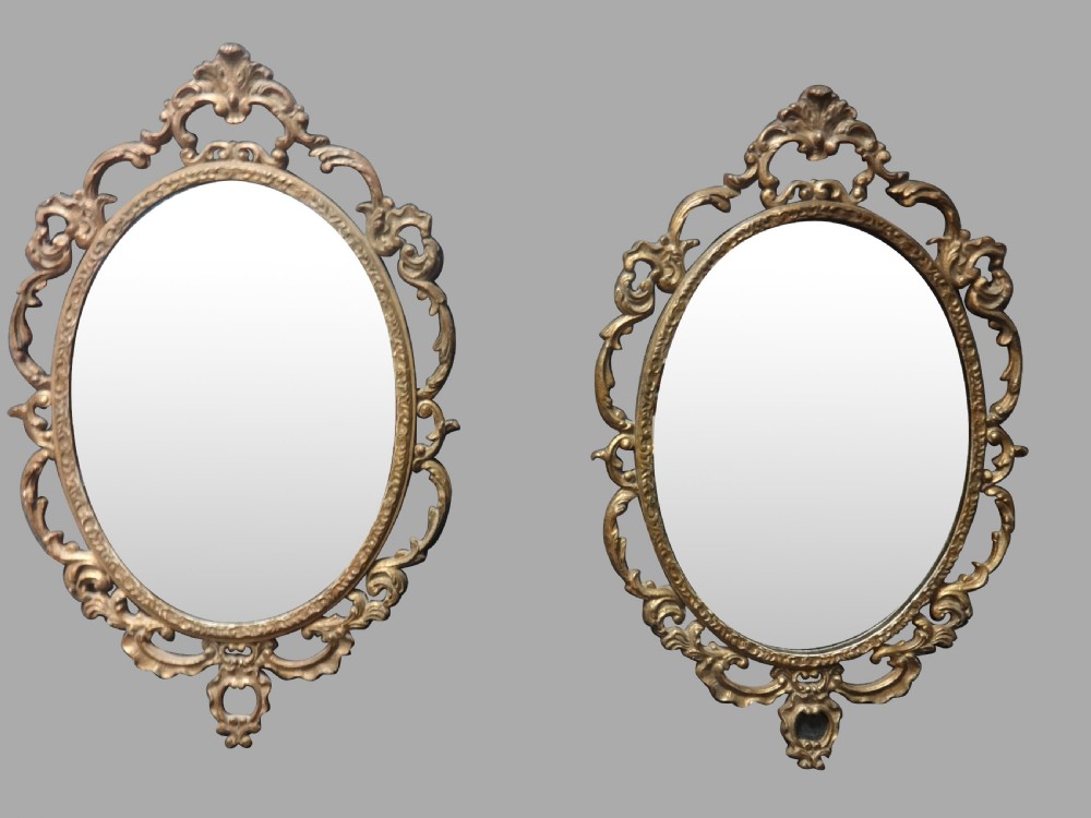 Good Pair Gilt Oval Wall Mirrors