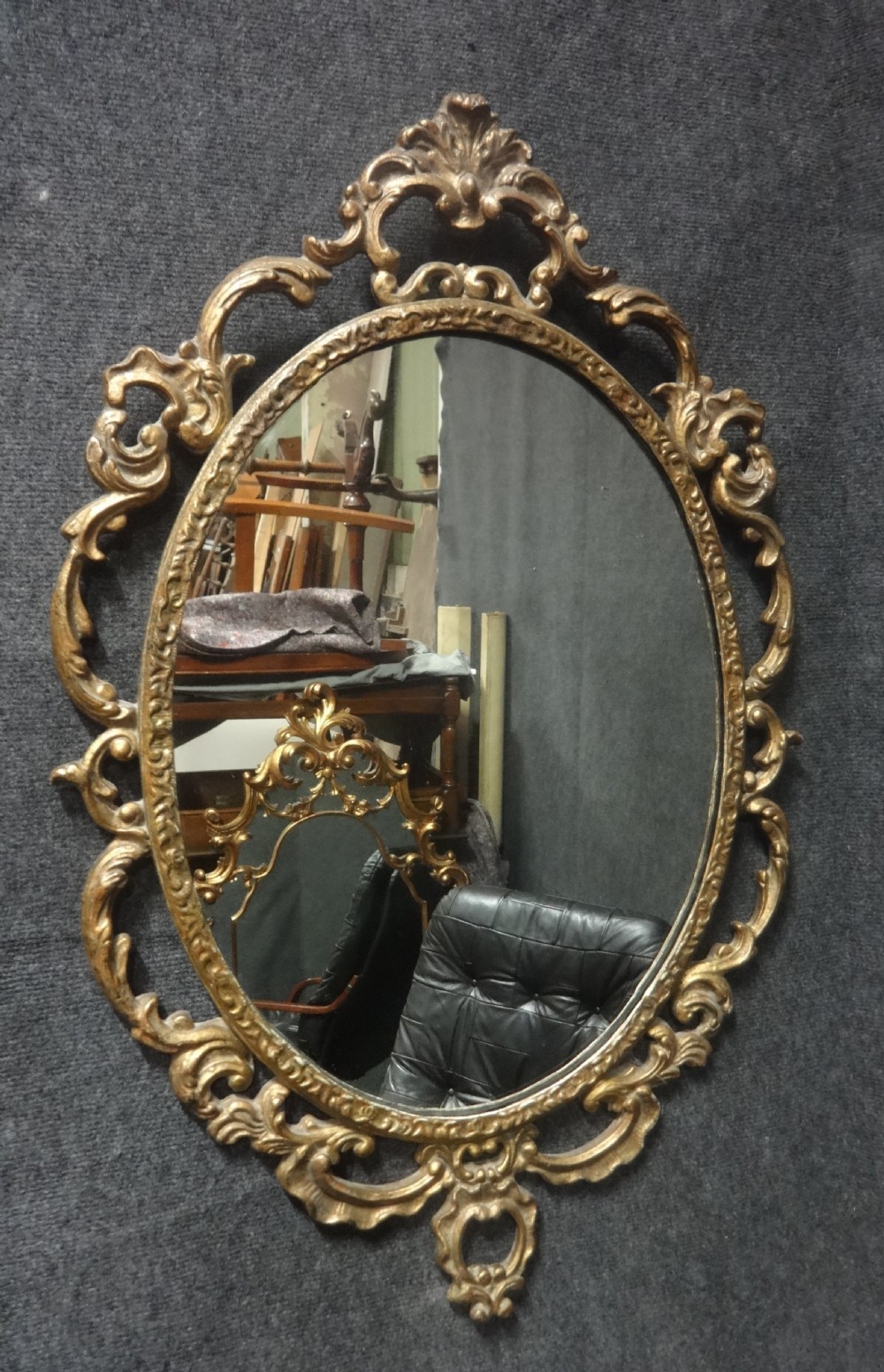 Good Pair Gilt Oval Wall Mirrors View II