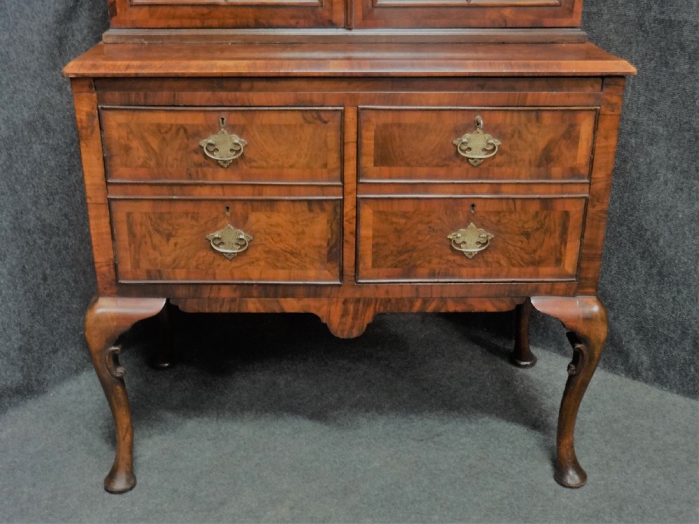 Burr Walnut Double Domed Bookcase View III