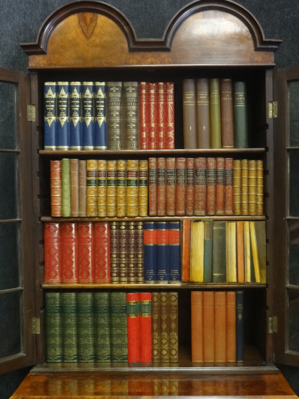 Burr Walnut Double Domed Bookcase View IV
