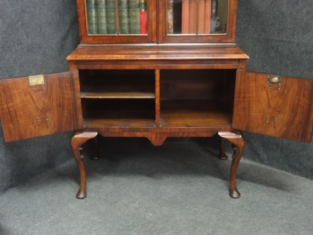Burr Walnut Double Domed Bookcase View V