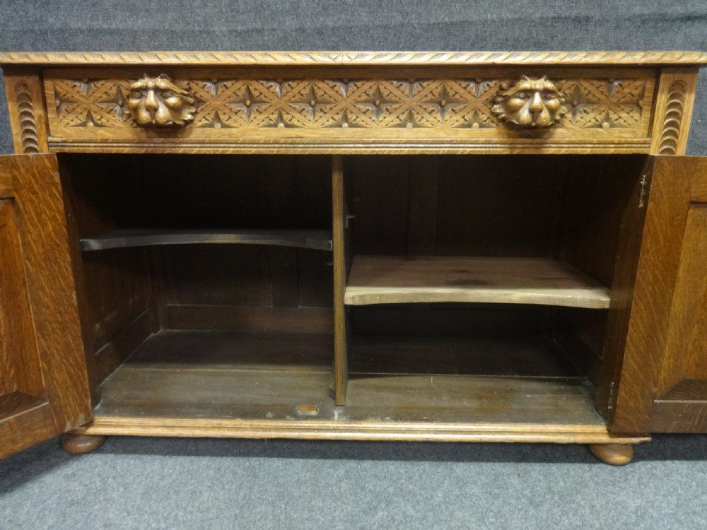 Quality Carved Oak Low Cabinet View VI