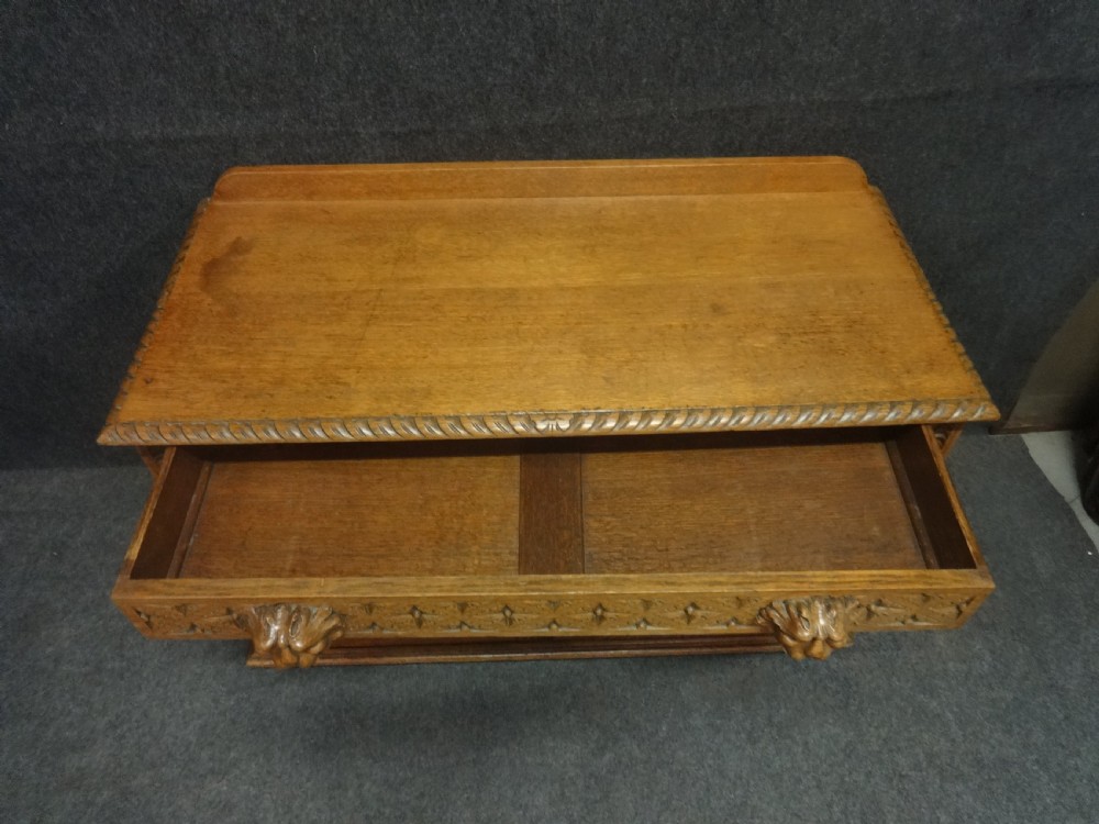 Quality Carved Oak Low Cabinet View IX