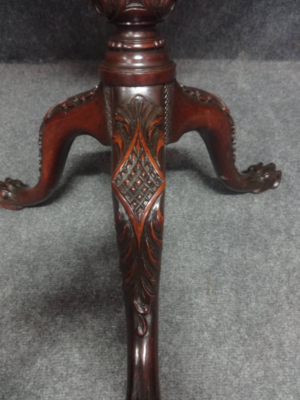 Very Good Mahogany Pedestal Occasional Table View V