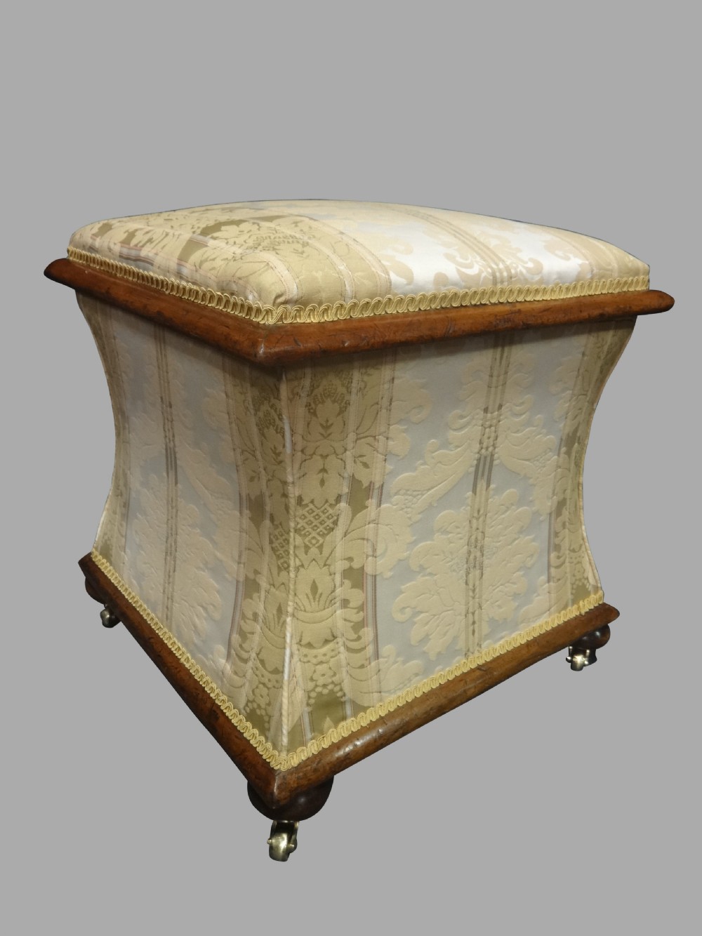 Curved Victorian Mahogany Ottoman