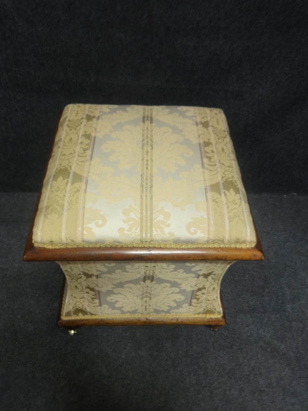 Curved Victorian Mahogany Ottoman View V